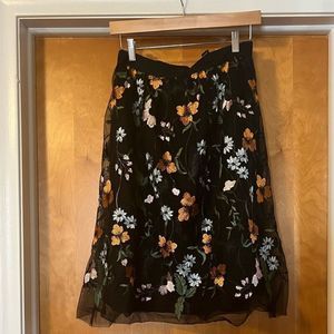 tulle floral A- line skirt